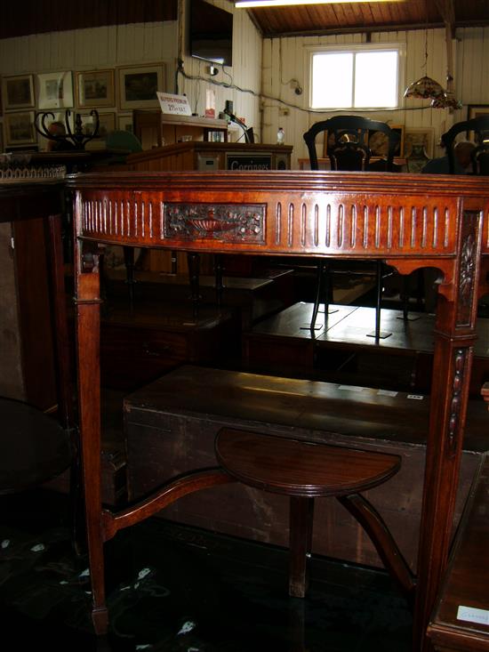 Mahogany demi lune table